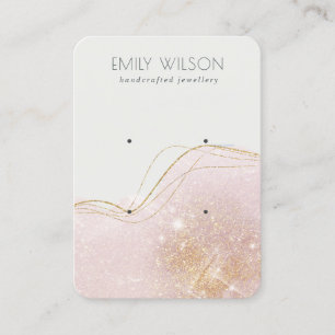Carte De Visite Écran d'oreille Blush Gold Parties scintillant 2 A