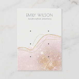 Carte De Visite Écran d'oreille Blush Gold Parties scintillant 3 A