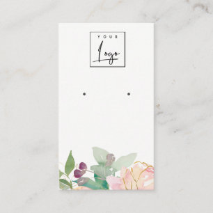 Carte De Visite Écran d'oreille couleur or rose floral