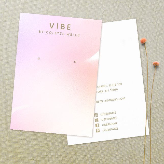 Carte De Visite Écran d'oreille couleur rose ombre (Créateur téléchargé)