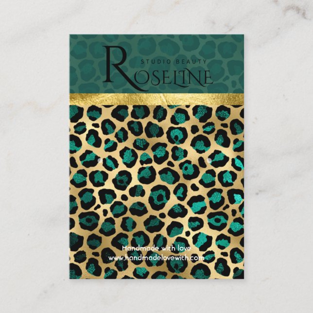 Carte De Visite Écran d'oreille de la jungle de tigre tropicale ro (Devant)