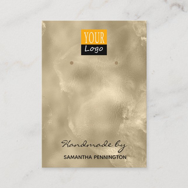 Carte De Visite Écran d'oreille du logo Champagne Gold Faux Foil (Devant)