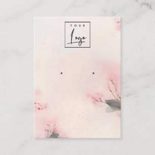 Carte De Visite Écran d'oreille du logo en fleurs de cerisier rose
