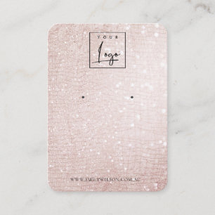 Carte De Visite Écran d'oreille du logo rose Gold Sparkle Parties 