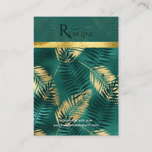 Carte De Visite Écran d'oreille du logo vert palmier tropical sauv