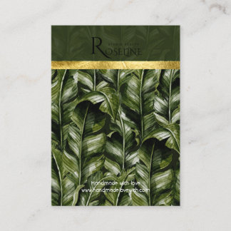 Carte De Visite Écran d'oreille du logo vert palmier tropical sauv