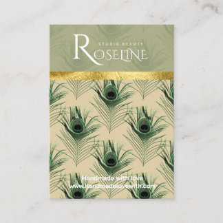 Carte De Visite Écran d'oreille du logo vert tropical sauvage