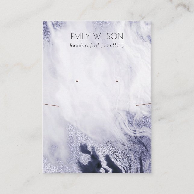 Carte De Visite Écran d'oreille en marbre marbré bleu marine (Devant)