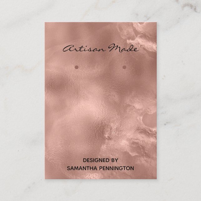 Carte De Visite Écran d'oreille Faux Gold Faux Rose Girly (Devant)