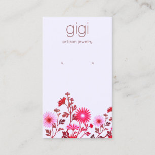 Carte De Visite Écran d'oreille fleuri Boho rose lavande