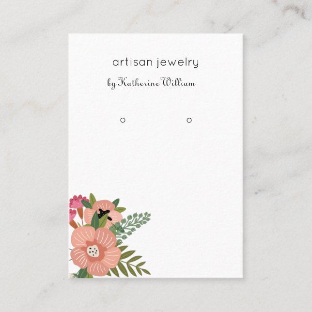 Carte De Visite Écran d'oreille Floral Boho moderne (Devant)