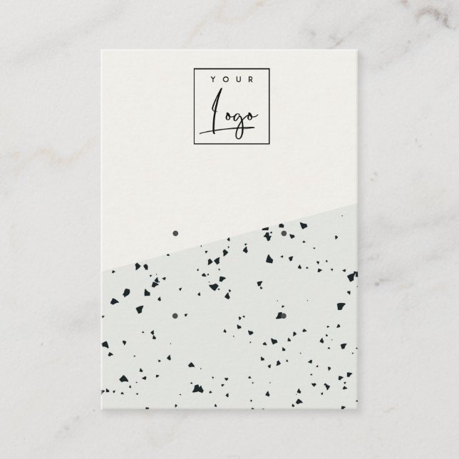 Carte De Visite Ecran d'oreille gris noir Terrazzo Texture 2 Écran (Devant)