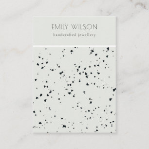 Carte De Visite Ecran d'oreille gris noir Terrazzo Texture 2 Écran