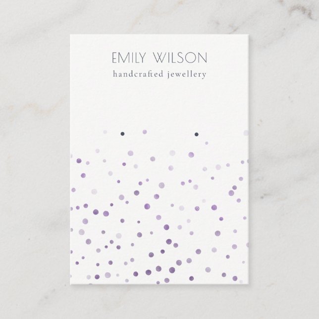 Carte De Visite Écran d'oreille Lilac Aquarelle Confetti (Devant)