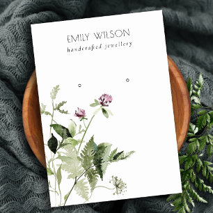 Carte De Visite Écran d'oreille Lilac Wild Floral Fern Bunch Stud