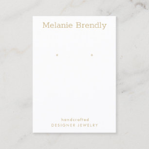 Carte De Visite Écran d'oreille minimal moderne or blanc bijoux