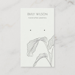 Carte De Visite Ecran d'oreille noir blanc Palm feuilleté