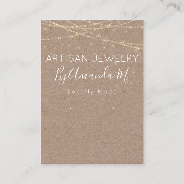 Carte De Visite Écran d'oreille pour bijoux artisanaux Kraft (Devant)