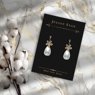 Carte De Visite Écran d'oreille pour bijoux en or noir céleste