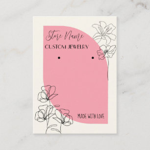 Carte De Visite Écran d'oreille pour bijoux rose et crème