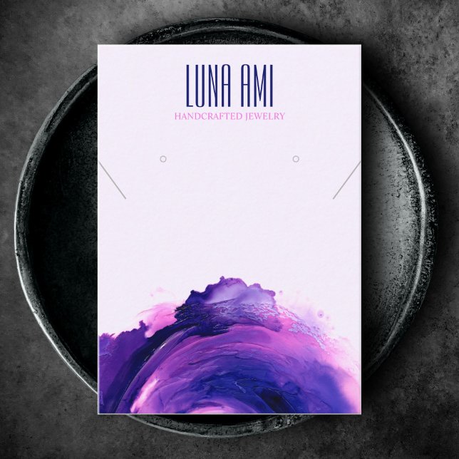 Carte De Visite Écran d'oreille pour collier de bijoux violet mode (Créateur téléchargé)