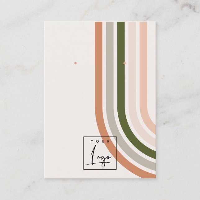Carte De Visite Écran d'oreille Retro Rainbow Desert Chic Logo (Devant)