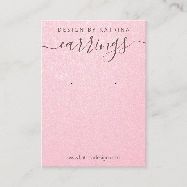 Carte De Visite Écran d'oreille rose FAUX Shimmer (Devant)