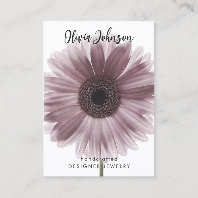 Carte De Visite Écran d'oreille rose Gerbera Daisy Floral Bijoux (Devant)