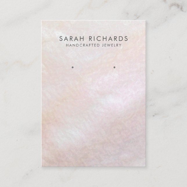 Carte De Visite Écran d'oreille rose pâle de Pearl Classy (Devant)