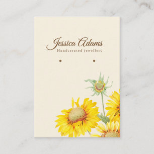 Carte De Visite Écran d'oreille rustique de tournesol jaune
