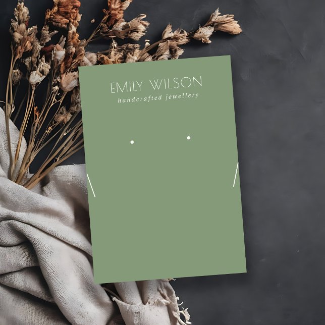 Carte De Visite Écran d'oreille simple collier vert rouillé (Créateur téléchargé)