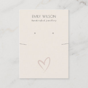 Carte De Visite Écran d'oreille simple de collier coeur transpare