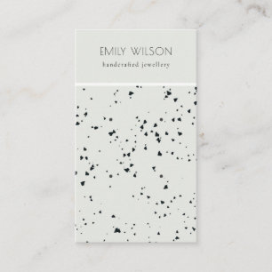 Carte De Visite Écran d'oreille texturé noir gris Terrazzo