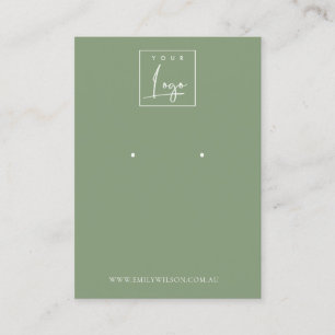 Carte De Visite Écran d'oreille vert moisi simple minimal
