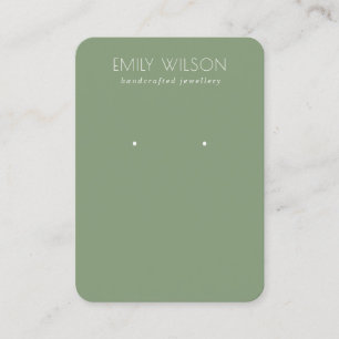 Carte De Visite Écran d'oreille vert moisi simple minimal