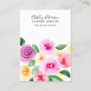 Carte De Visite Écran d'oreilles en aquarelle de la florale
