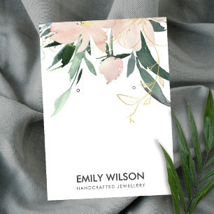 CARTE DE VISITE ÉCRAN DOUX DE COULEUR D'EAU FLORALE D'OR BLANC