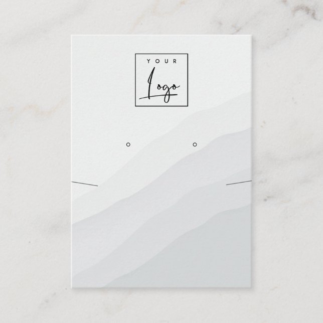 Carte De Visite Écran du logo Abstrait du collier gris blanc (Devant)
