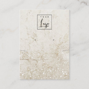 Carte De Visite Écran du logo de l'oreille en marbre beige or