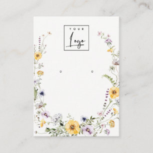 Carte De Visite Écran du logo de l'oreille Fleur sauvage jaune