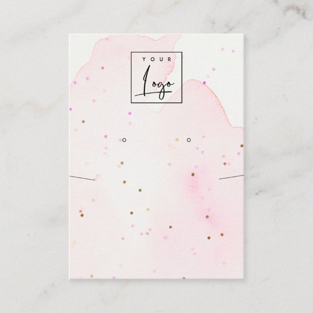 Carte De Visite Écran du logo du collier à linge Confetti rose (Devant)