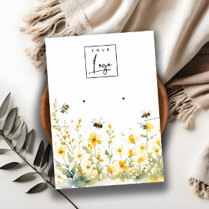 Carte De Visite Écran du logo du collier Fleur sauvage jaune