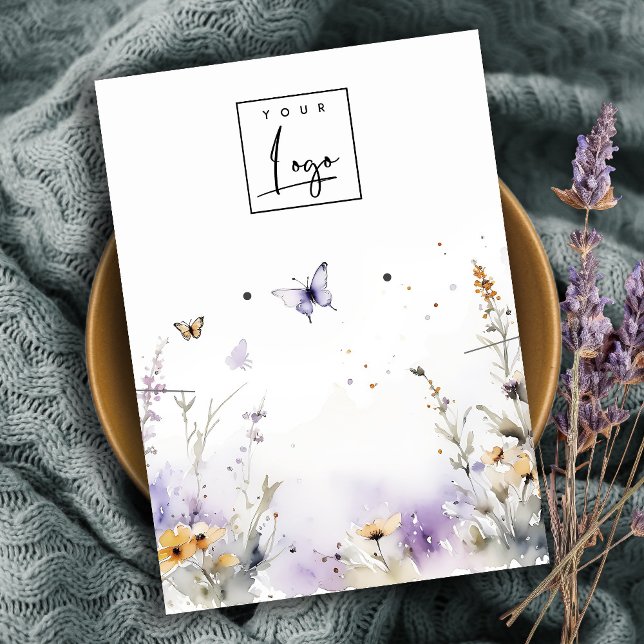 Carte De Visite Écran du logo du collier Fleur sauvage Lilac (Créateur téléchargé)