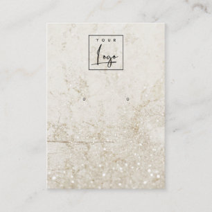 Carte De Visite Écran du logo en marbre beige or