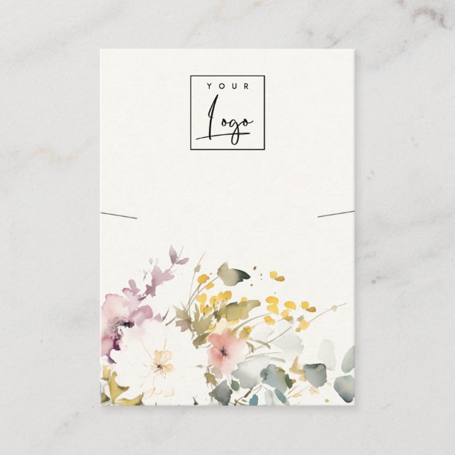 Carte De Visite Écran du logo Pastel Floral Bunch (Devant)