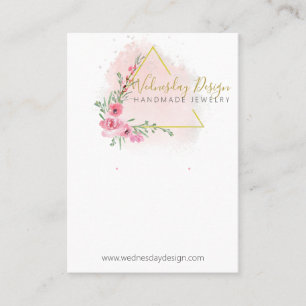 Carte De Visite Écran Edgy Floral Triangle Aquarelle