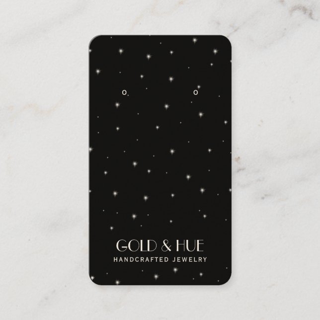 Carte De Visite Écran élégant à oreille noir brillant (Devant)