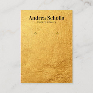 Carte De Visite Écran Faux GOLD Modern Bold Jewelry Earring