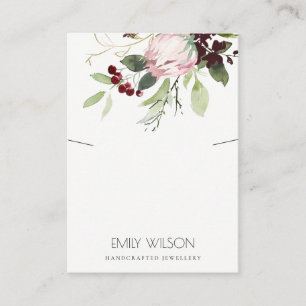 CARTE DE VISITE ÉCRAN FLEURI DE PROTÉA BURGUNDY ROSE BLEU