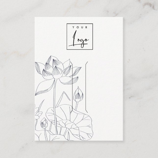 Carte De Visite Écran floral Nénuphar minimal pour l'esquisse (Devant)